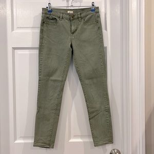 JCrew green khaki skinny jeans